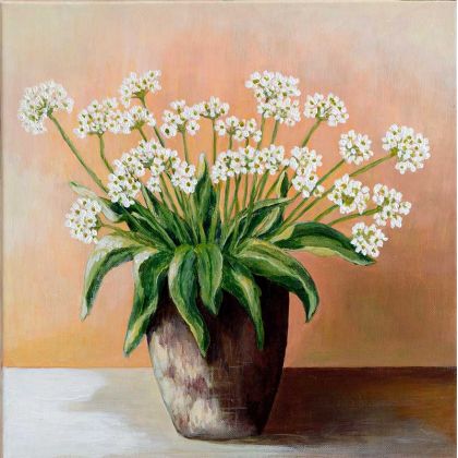 kwiaty w wazonie, Małgorzata Kossakowska, obrazy akryl