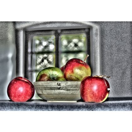 Martwa natura,czerwone jabłka., Dariusz Żabiński, fotografia artystyczna