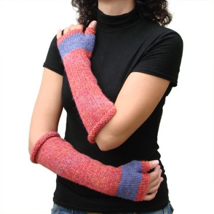 rękawiczki koral i fiolet, halo-pracownia, mitenki i rękawiczki