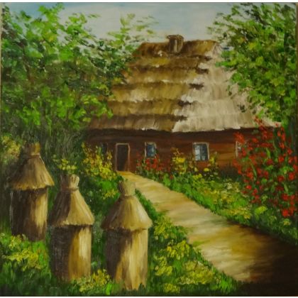 Krajobrazy polskie - skansen Wdzydze, Maria Sularz, obrazy olejne