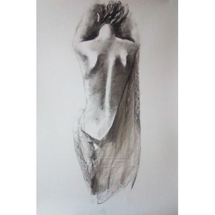 woman 100x70cm, Galeria Wanda Willam, rysunek węglem