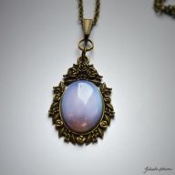 Opal niebieski Wisiorek vintage