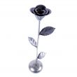 Metalowa róża w kolorze srebrnym