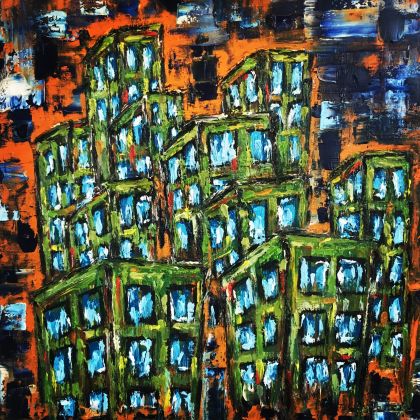 Betonowy las, Anna Harasim, obrazy olejne