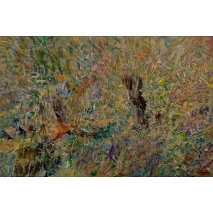 Kwitnące wierzby, impresja,120x80, Eryk Maler, obrazy olejne