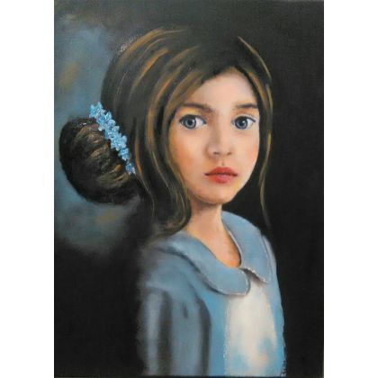 Obraz olejny portret Dziewczynka, Małgorzata Gazduła, obrazy olejne