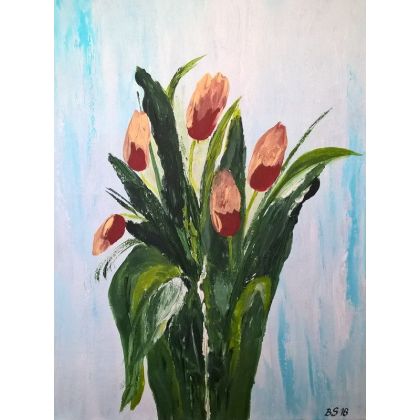 Tulipany., Bogumiła Szufnara, obrazy akryl