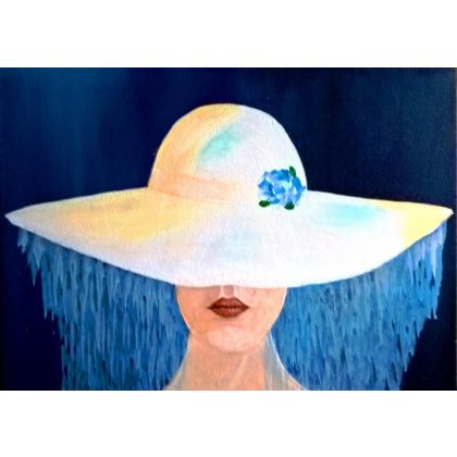 Bogumiła Szufnara - obrazy akryl - Dama w kapeluszu. foto #1