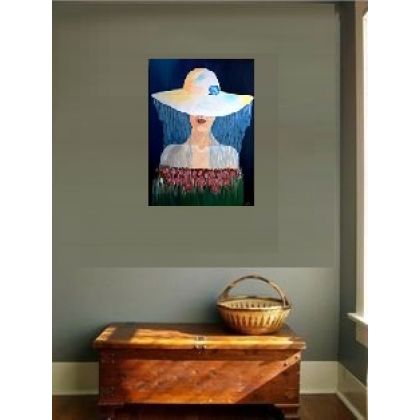 Bogumiła Szufnara - obrazy akryl - Dama w kapeluszu. foto #2