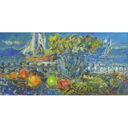 Morze tropikalne, 60x120, Eryk Maler, obrazy olejne