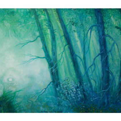 Elżbieta Goszczycka - obrazy olejne - Wnętrze lasu foto #2