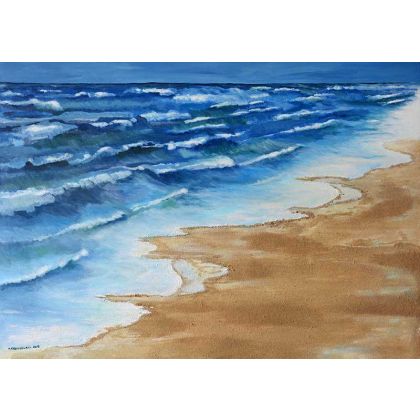 morze z plażą, Małgorzata Kossakowska, obrazy akryl