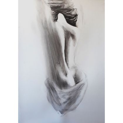 woman 100x70cm, Galeria Wanda Willam, rysunek węglem