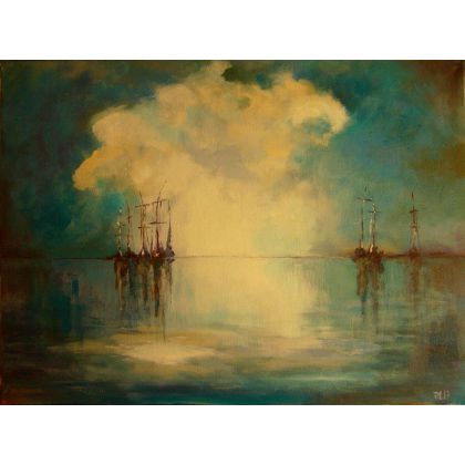 Turkusowe morze, Paulina Lebida, obrazy akryl
