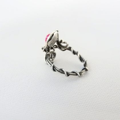 AnimaBiżu - pierścionki - Pierścionek srebrny z agatem różowym foto #2
