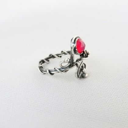 AnimaBiżu - pierścionki - Pierścionek srebrny z agatem różowym foto #4