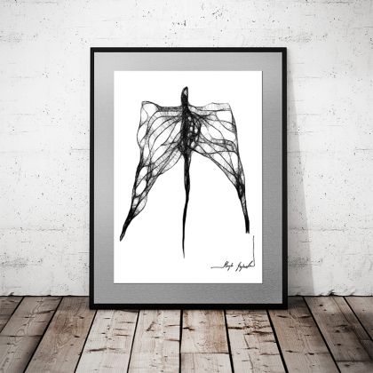 GRAFIKA 127 - anioł, Maja Gajewska, grafika tech. mieszana