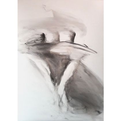 woman 50x70, Galeria Wanda Willam, rysunek węglem