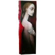 Anioł Carminio na drewnie 68 cm / 28 cm