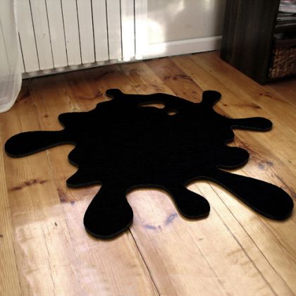 Filcowy dywanik Plama czarny, home variety, na podłogę