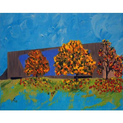 Jesien w miescie, Maria Woithofer , obrazy olejne