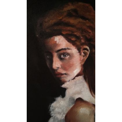 Małgorzata Gazduła - obrazy olejne - Obraz olejny portret W bieli foto #1