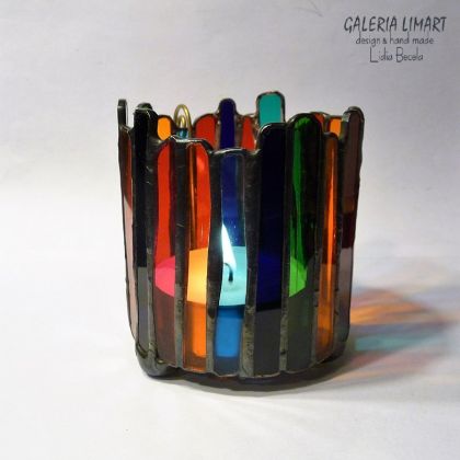Galeria LiMaRt - lampy, świeczniki - PREZENT. Kolorowy lampion ze szkła foto #3
