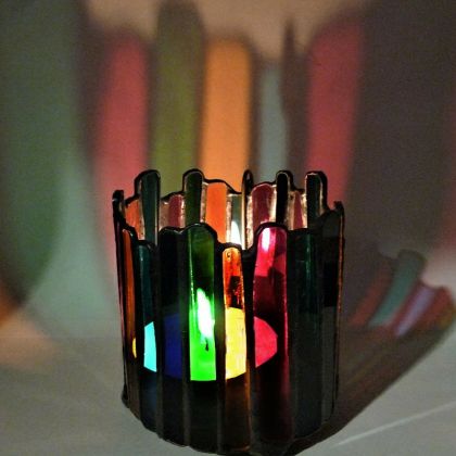 Galeria LiMaRt - lampy, świeczniki - PREZENT. Kolorowy lampion ze szkła foto #4