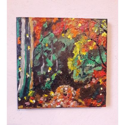 jesień za oknem, Ewa Mościszko, obrazy olejne