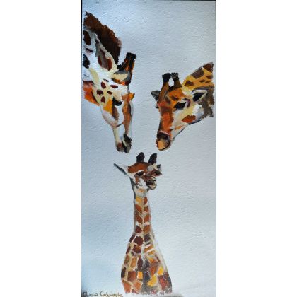 Żyrafia rodzina, Olimpia Ciećwierska , obrazy akryl
