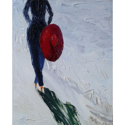 Z kapeluszem, Krystyna Mąkosza, obrazy olejne