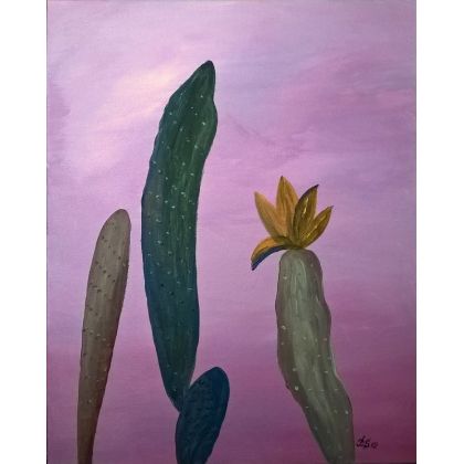 Dzikie kaktusy., Bogumiła Szufnara, obrazy akryl