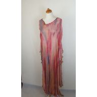 KAFTAN RĘCZNIE MALOWANY OBSZYWANY  SATY