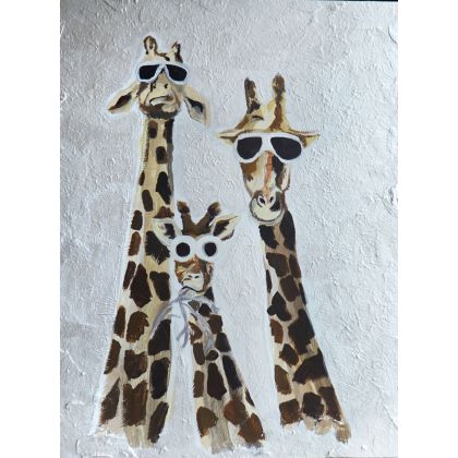 Paczka żyraf, Olimpia Ciećwierska , obrazy akryl