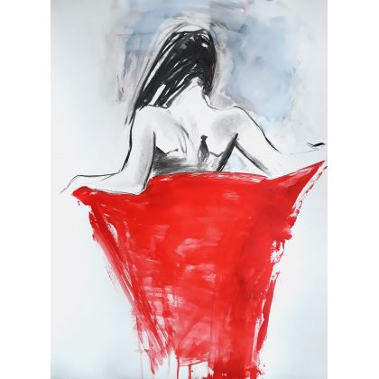 red 50x70, Alina Louka, obrazy akryl