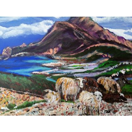 Kreta owce, Krystyna Mościszko, obrazy akryl