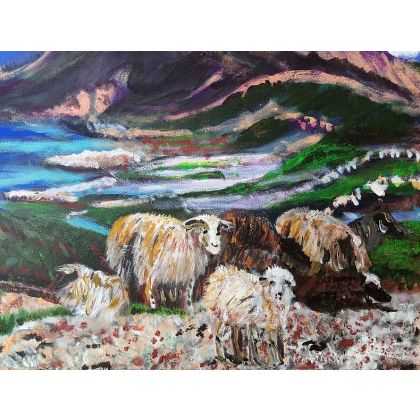 Krystyna Mościszko - obrazy akryl - Kreta owce foto #1