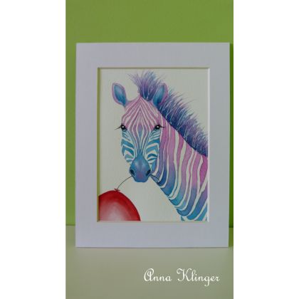 Anna Klinger - obrazy akwarela - Zebra Pinky foto #2