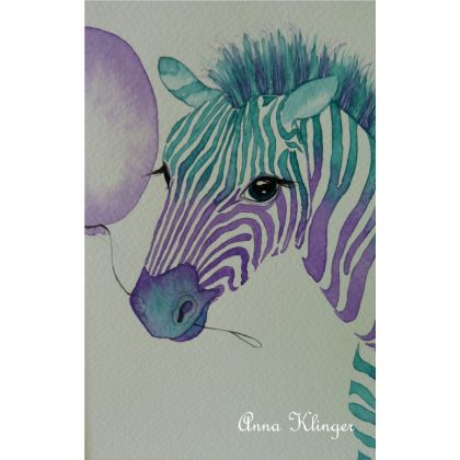 Zebra Minty, Anna Klinger, obrazy akwarela