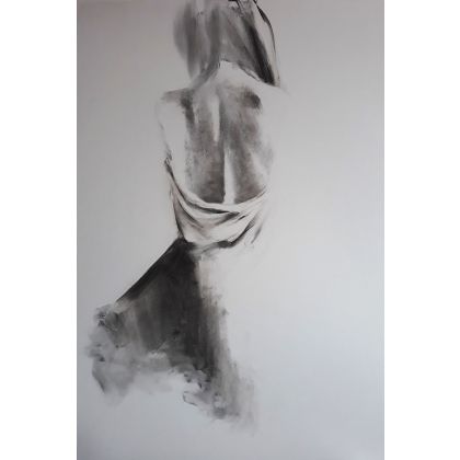 woman 100x70cm, Alina Louka, rysunek węglem