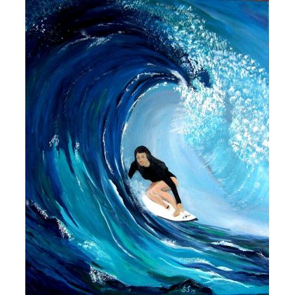 Surfing., Bogumiła Szufnara, obrazy akryl