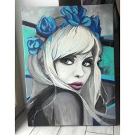 KOBIETA Z KWIATAMI BLUE