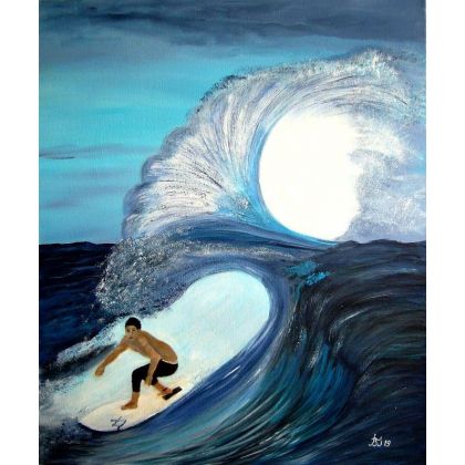 Surfing I., Bogumiła Szufnara, obrazy akryl