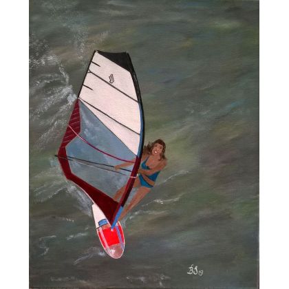 Windsurfing I, Bogumiła Szufnara, obrazy akryl