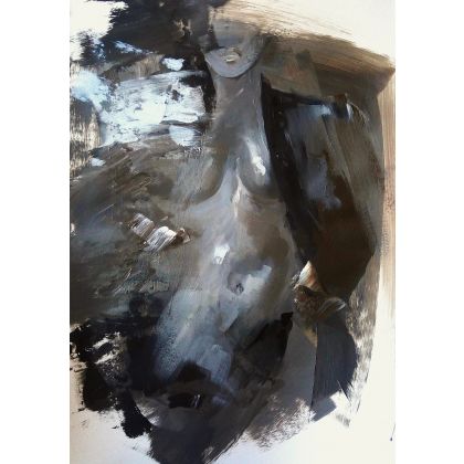 nude 50x70cm, Alina Louka, obrazy akryl