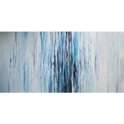 Abstrakcja w kolorach blue, Paulina Lebida, obrazy akryl