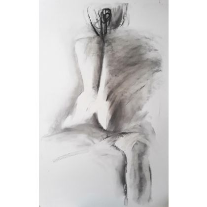 woman 100x70cm, Galeria Wanda Willam, rysunek węglem