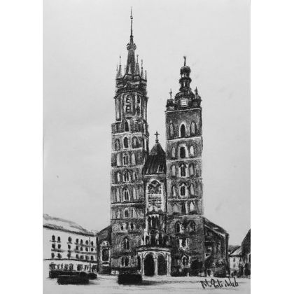 Kościół Mariacki, A4, Monika Palichleb, rysunek węglem