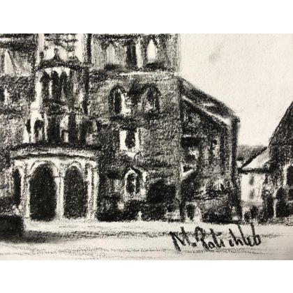 Monika Palichleb - rysunek węglem - Kościół Mariacki, A4 foto #2