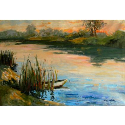 Nad rzeką, Anna Sobierajska , obrazy olejne
